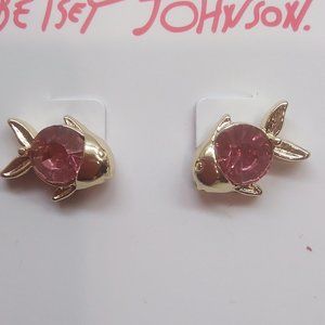 Betsey Johnson New Pink Fish Earrings